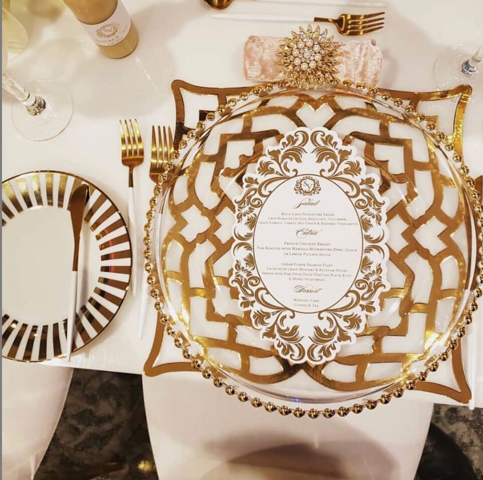 Gold Foil Luxe Menu/ Oversized Menu - Etsy