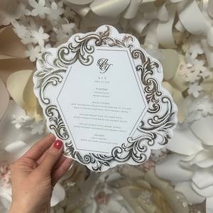 Gold Digital Foil Wedding Menu