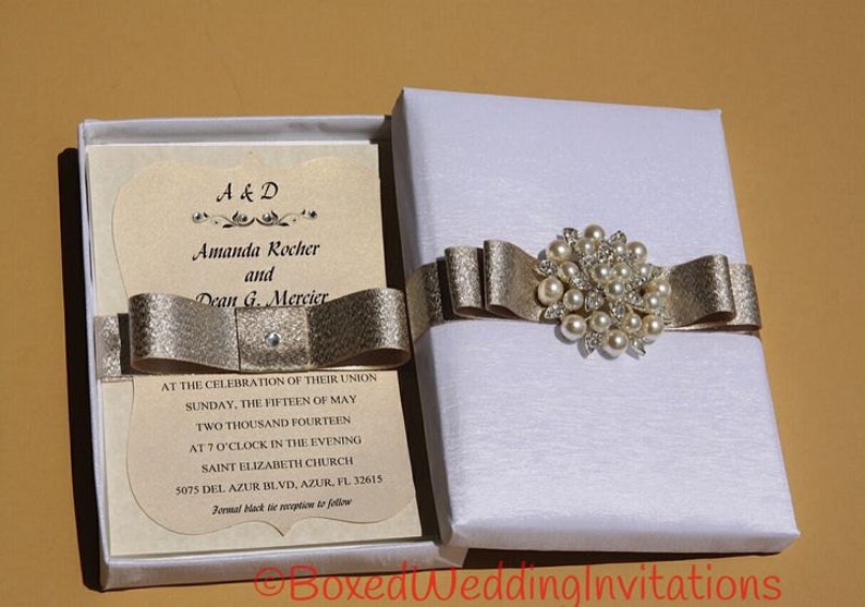 Elegant Boxed Wedding Invitation / Wedding Invitation Box / Etsy Israel