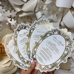 Gold foil menu / Gold and Black Menu / Round Menu / Circular Menu