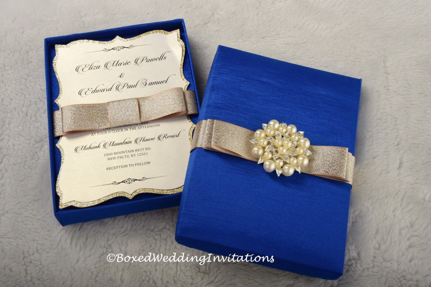 Elegant Boxed Wedding Invitation / Wedding Invitation Box / | Etsy
