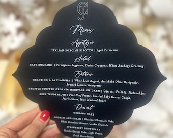 Specialty Ink Cardstock Menu, Modern Elegant Design