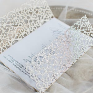 Quinceanera invitation /Wedding invitation/Bat mitzvah invitation/Sweet 16/ Sweet 15/Wedding Invitation Card / silver invitation/ Lasercut