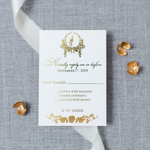 White Suede Gold Foil Wedding Invitation/ Luxury Wedding Invitation/White and Gold Invitation/ Elegant Invitation/ Gold Foil Stamp image 4