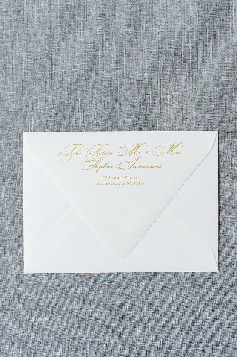 White Suede Gold Foil Wedding Invitation/ Luxury Wedding Invitation/White and Gold Invitation/ Elegant Invitation/ Gold Foil Stamp image 5