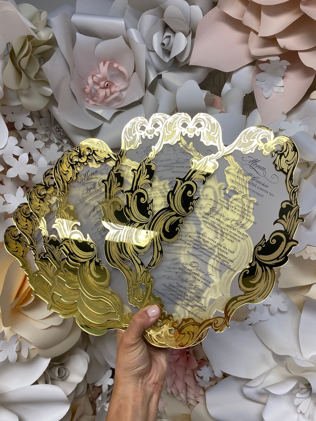 Cabernet Gold Foil Floral Quinceanera Invitation