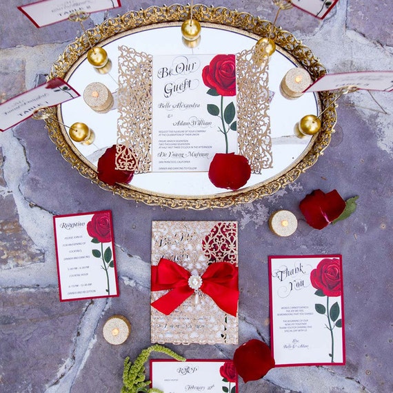 Beauty And The Beast Quinceanera Invitations 5