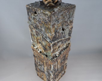 Rustic Ceramic Letter Vase, Handmade Dry Vase Home Decor