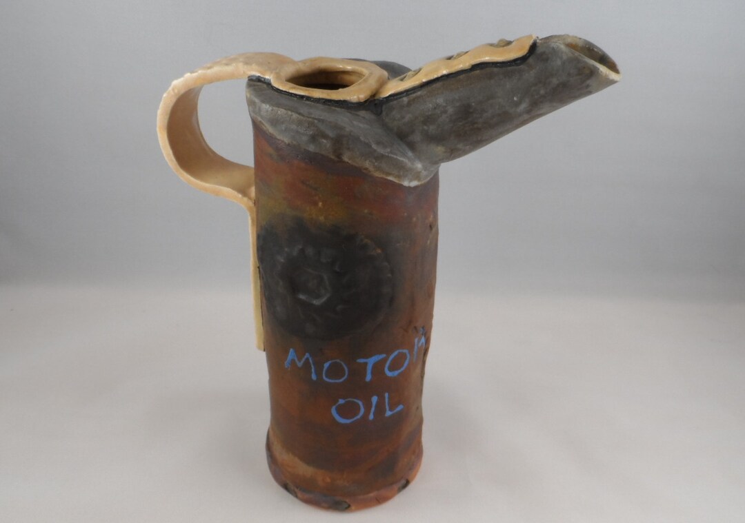 Rustic Motor Oil Ceramic Vase, Urban Art Pottery Decanter - Etsy