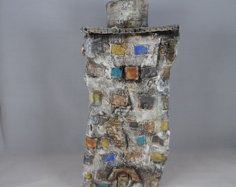 Rustic Building Vase, Large Modern Ceramic Pottery