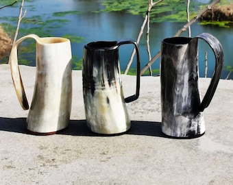 Handcrafted Viking Horn Mug - Authentic, Durable, and Rustic Drinkware