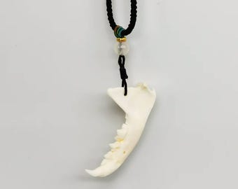 Real Mink Jawbone Necklace – Ethical Bone Jewelry, Gothic Nature Pendant