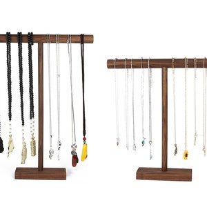 Walnut wood T-Bar Necklace Holder, Necklace Stand, Pendant Stand  DS1702