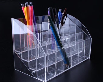 Support de marqueur acrylique Rack Markers Holder / Pinceau de maquillage / Organisateur cosmétique / Porte-stylo / Porte-crayon / Supports à outils TZ697