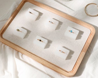 Acryl-Ring-Display, Acryl-Schmuck-Display, Ringständerhalter, weißes Ring-Display DS2138