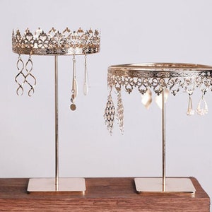 Crown earring jewelry display,  gold jewelry organizer stand, necklace display stand   DS1071