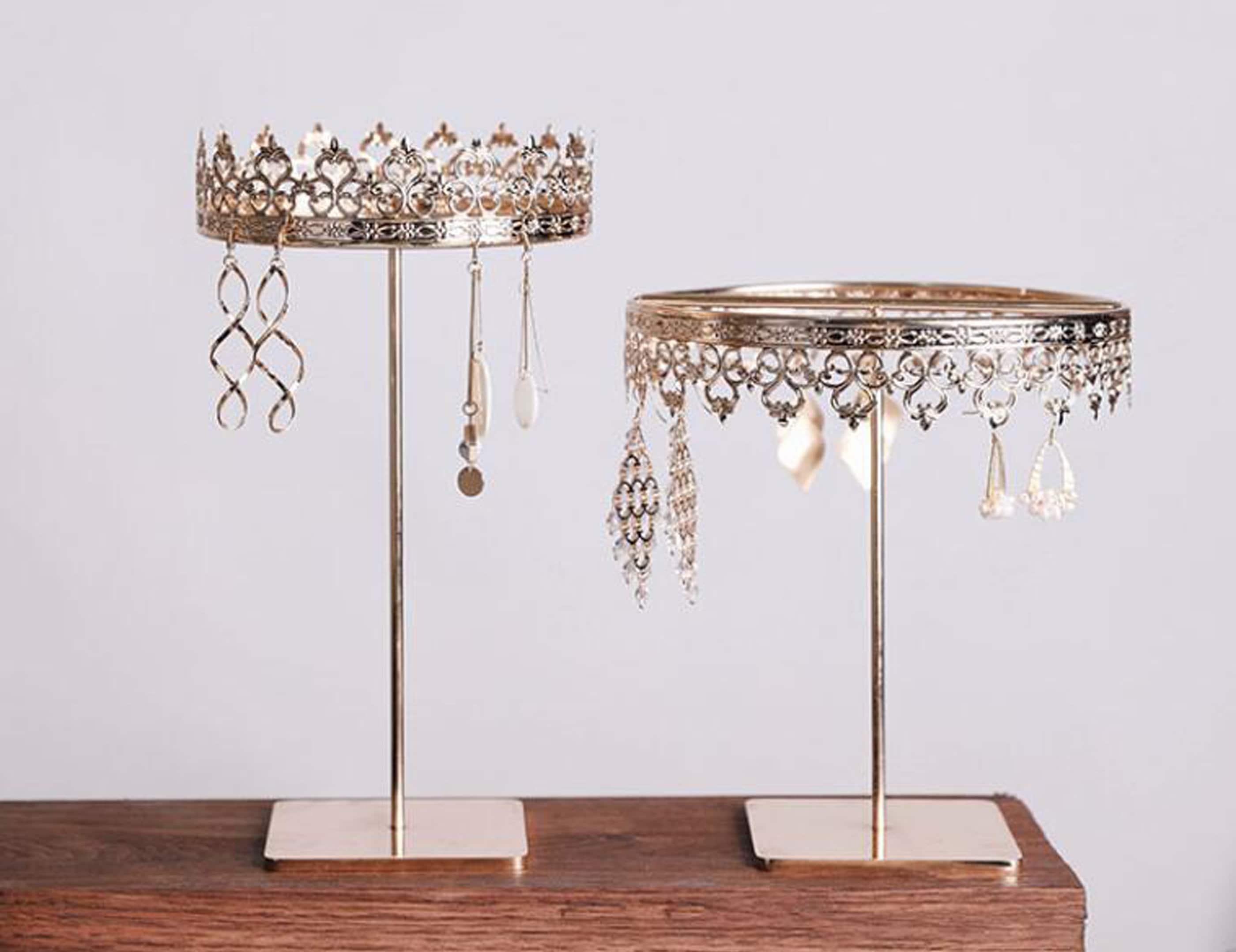 Crown Earring Jewelry Display Gold Jewelry Organizer Stand Etsy