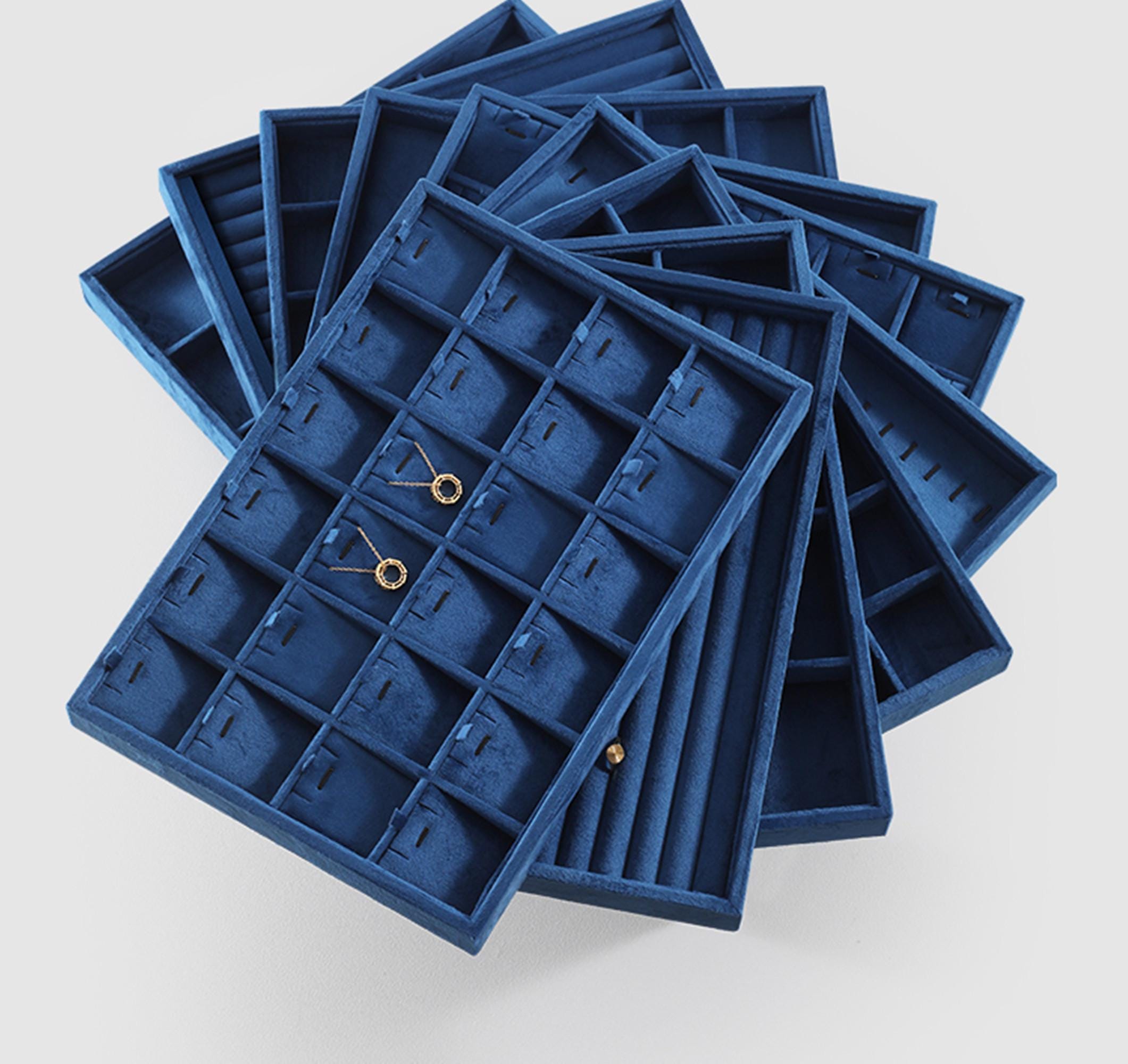 Blue Stackable Jewellery Trays Oirlv Elegant Blue Jewelry Display