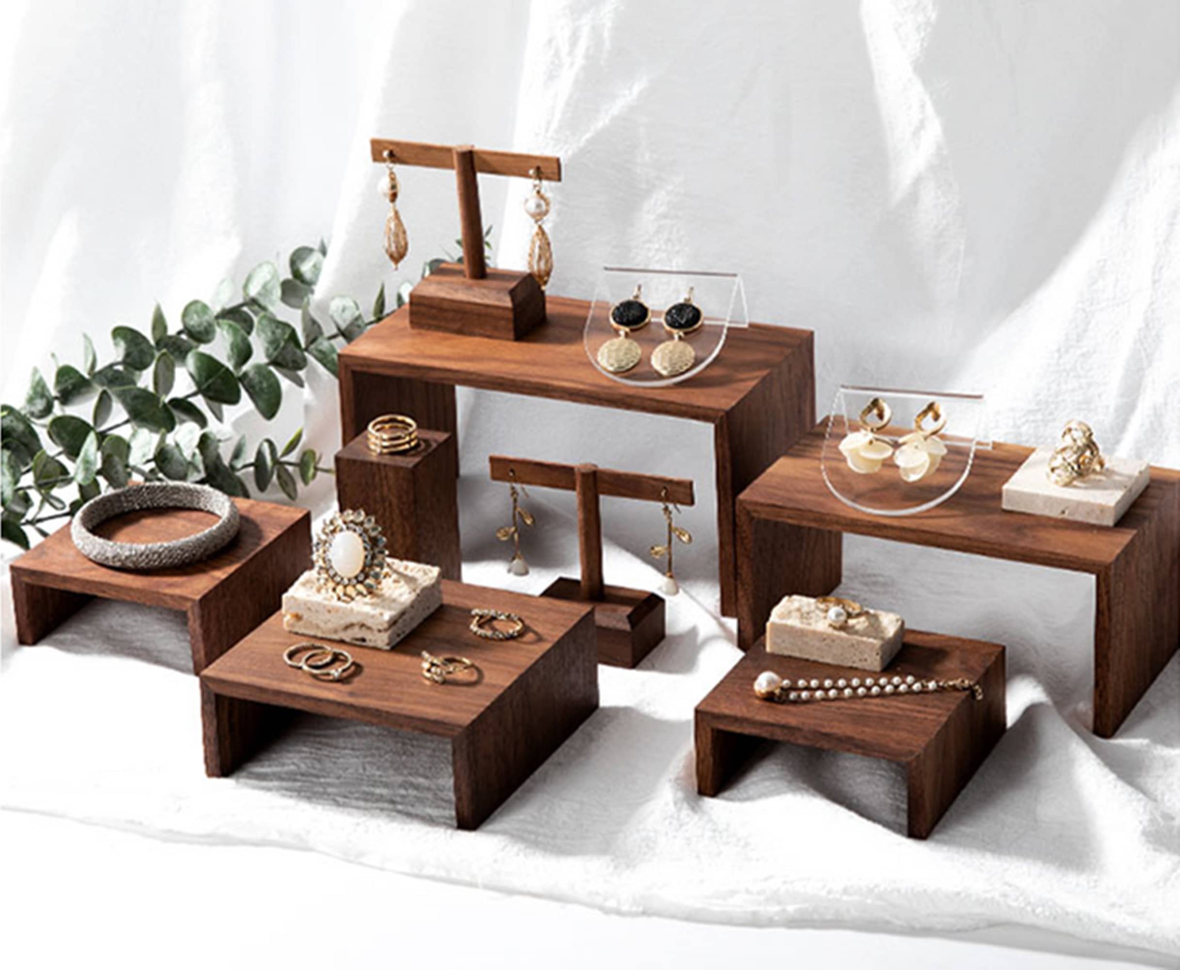 Walnut Wood Jewelry Display, Jewelry Photography Tool, Jewelry