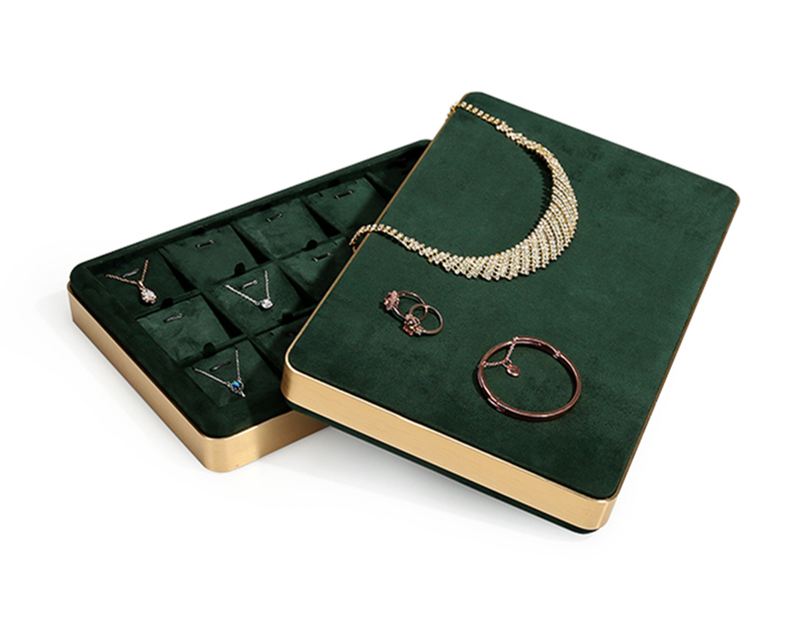 Free Shipping Jewelry Display Velvet Tray Necklace Box Pendant