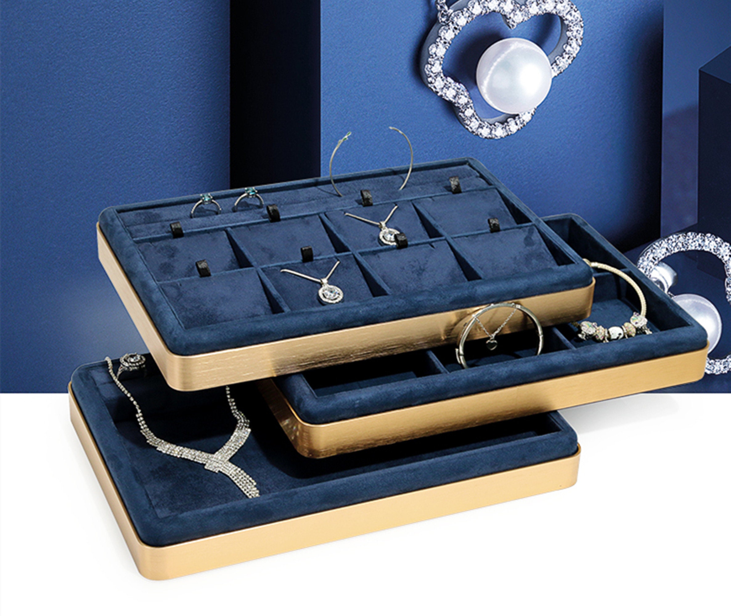 Velvet Pendant Holder Trays Necklace Display Trays Royal Etsy