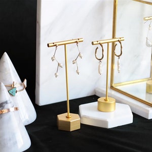 White Marble Jewelry Display White Jewelry Organizer Stand - Etsy