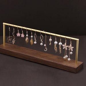 walnut earring display, earring holder, wooden jewelry organizer stand for market booths  DS1611