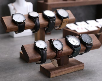 Walnut Wood Display, T-BAR Watch/Bracelet Display, Jewelry Display Stand Holder    DS1257