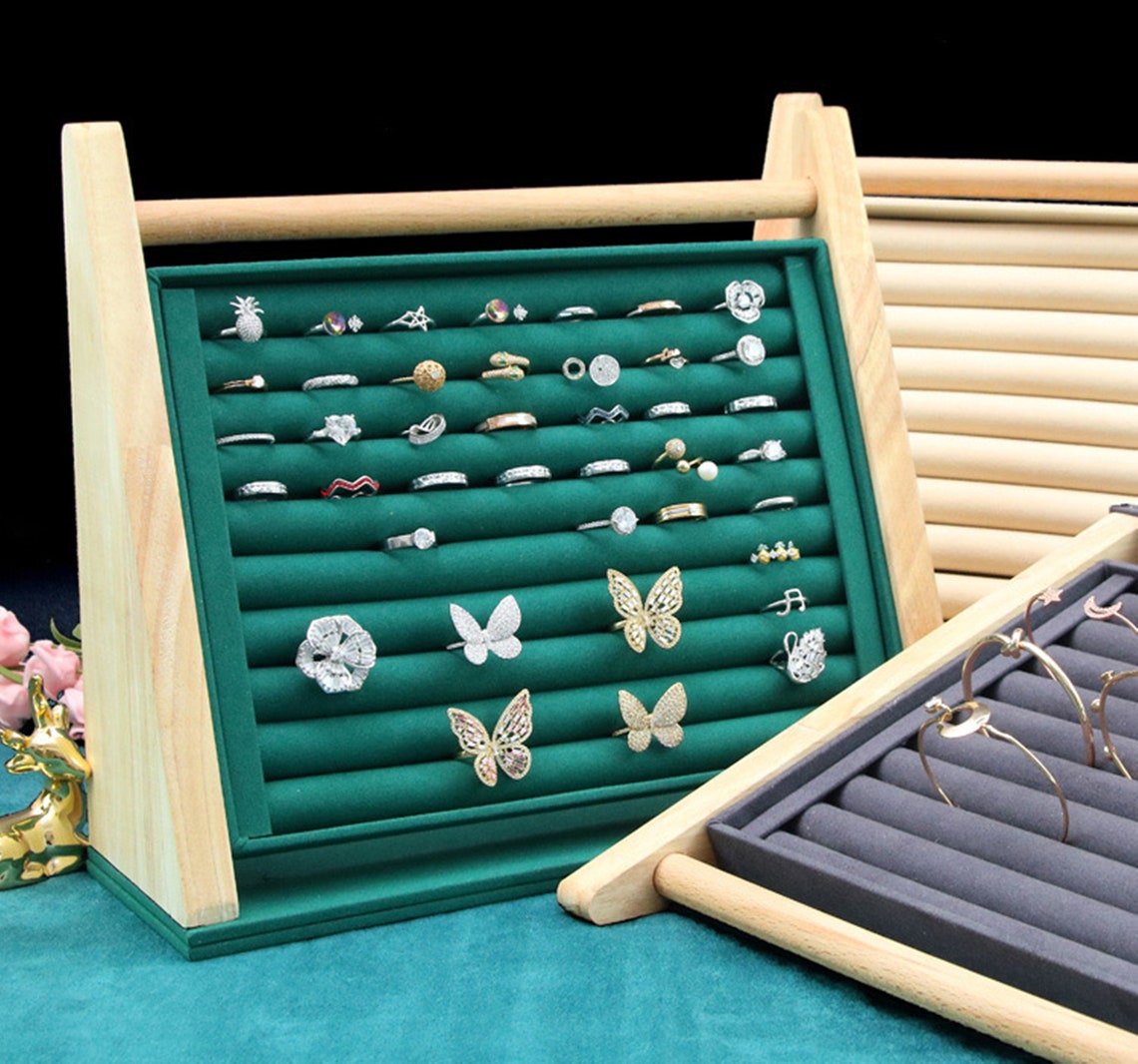 Wood Ring Display Jewelry Organizer Stand Ring Stand Holder Etsy