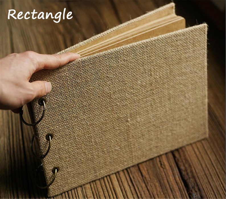 Download 50 Pages Burlap Cover Photo Album /Kraft Scrapbook Album | Etsy