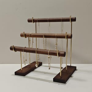 Présentoir en bois de noyer, présentoir pour montre/bracelet T-BAR, support pour présentoir à bijoux DS2245