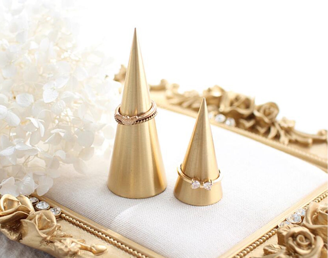 Copper Ring Stand Holder, Copper Jewelry Organizer Stand, Brass Ring