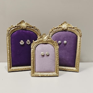 Velvet Purple Jewelry Display Frame, Earring Display Stand, Earring Holder, jewelry store design  DS2304