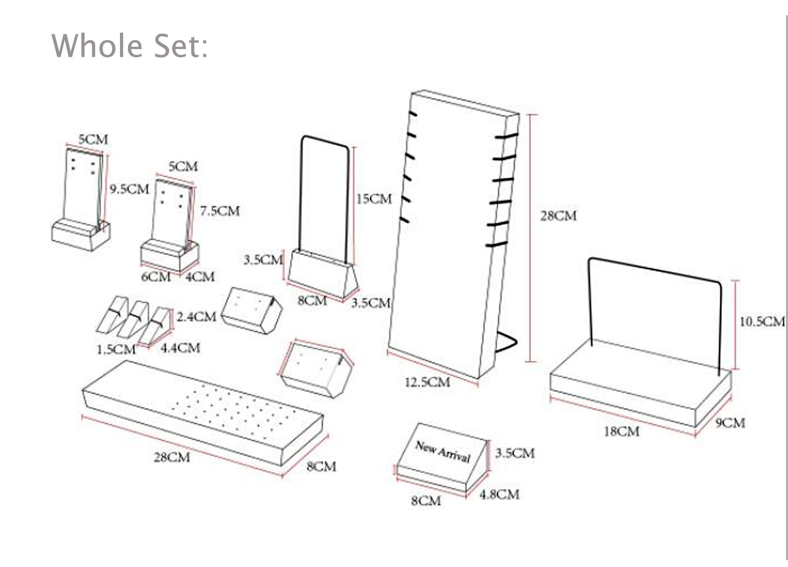 Walnut Wood Jewelry Display Set Wooden Jewelry Organizer Etsy