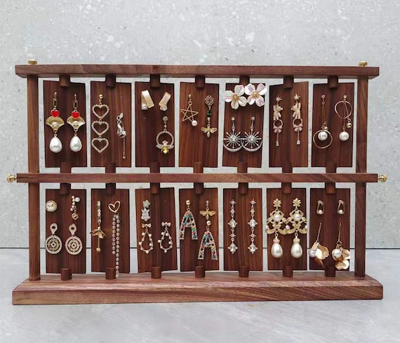 Wholesale PandaHall Earring Holder Stands Jewellery Display Wood Earring  Necklace Stands with 10pcs Earring Cardboard Wood Earring Display Stands  for Selling Earring Showing Jewellery Displaying Business Card -  Pandahall.com