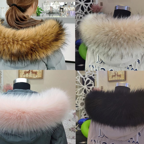 Faux fur hood, brown faux fur collar,detachable faux fur collar,DIY for faux fur hood, faux fur collar  TZ3448