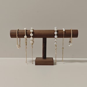 Présentoir en bois de noyer, présentoir pour montre/bracelet T-BAR, support pour présentoir à bijoux DS1426