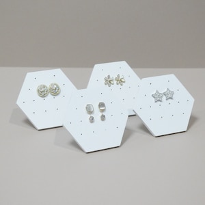 White earring display, wood earring display, earring stand, white jewellery displays   DS1977