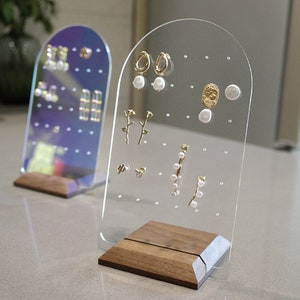 Walnut acrylic earring display, earrings stand, earring holder   DS1391