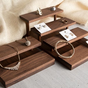 Walnut wood jewelry display,  jewelry photography tool, jewelry display for market booths,ladder jewelry display stand  DS1633