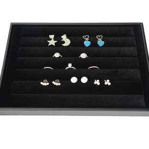 Schwarzer Samt Ringständer, Ring Organizer Ständer, Ringhalter,Ringhalter,Ohrring Display DS1540