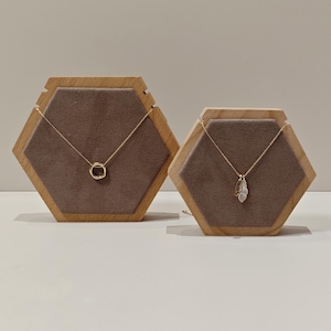 Présentoir pour colliers en velours marron, présentoir pour mannequin, présentoir à bijoux en velours DS2353