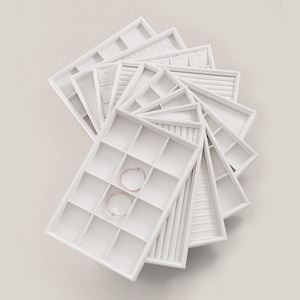 Hangerhouders, kettingdisplays, witte sieradendisplay, ringdisplay DS2073