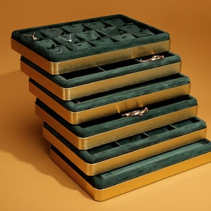 Velvet Pendant Holder Trays, Necklace Display Trays, Green Jewelry Display，Velvet Jewelry Display   DS1420