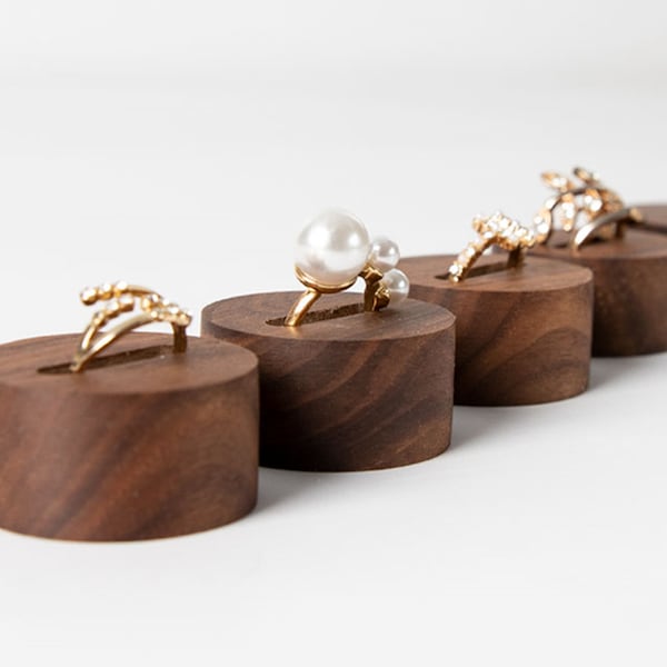 Walnut ring jewelry display,  wooden jewelry organizer stand, ring stand holder  DS1663