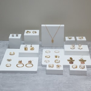 White wood jewelry display set,jewelry display blocks  DS2081