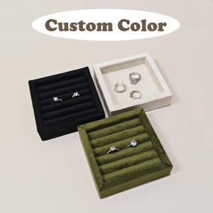 Custom Color Velvet Jewelry Display Tray: Ring Organizer