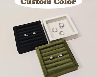 Custom Color Velvet Jewelry Display Tray: Ring Organizer