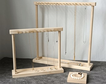 Wood necklace display, necklace holder,  wooden jewelry organizer stand   DS1699