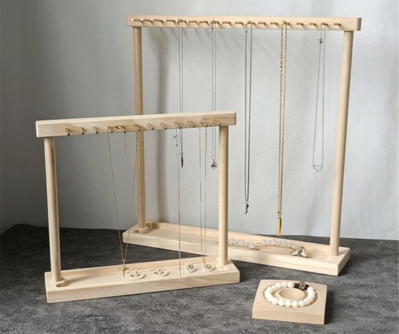 Halskettenständer aus Holz, Halskettenhalter, Schmuckständer aus Holz DS1699